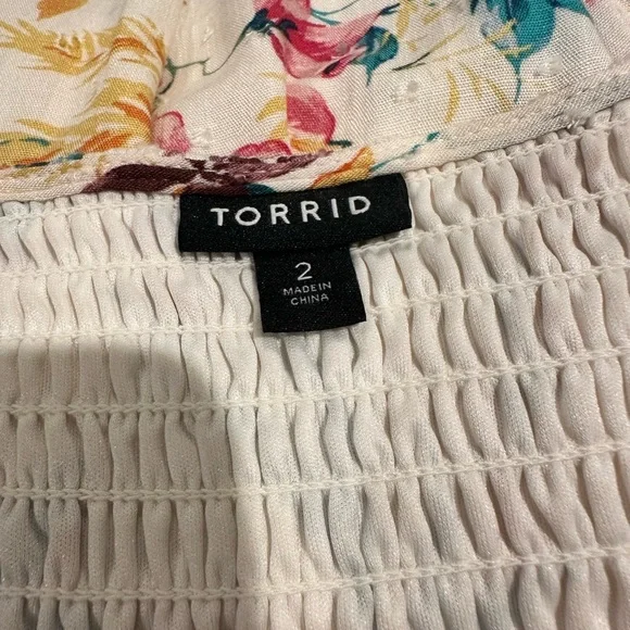 Torrid Midi Swiss Dot Shirred Dress - Picture 6 of 8